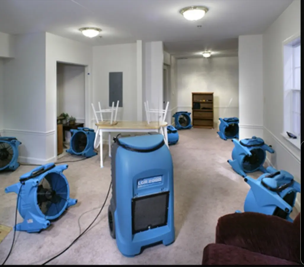 Air movers and dehumidifier setup for Water Extraction & Removal in Scarsdale