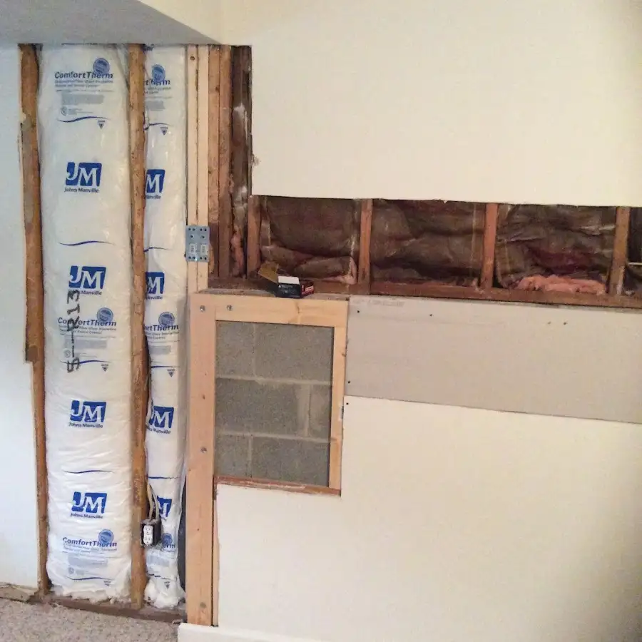 Wall insulation replacement during Contents Cleaning & Restoration in Scarsdale